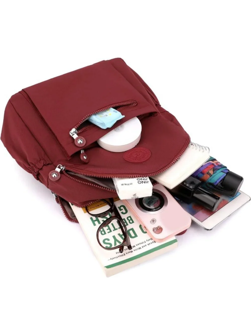 Lightweight Waterproof Mini Backpack Purse | Multi-Pocket Travel Bag for Moms